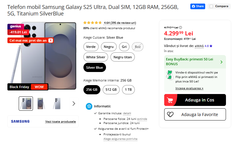 Black Friday 2025, Live Blogging Mobilissimo; Reduceri și cataloage eMAG, PC Garage, Fashion Days, evoMAG.ro, Flanco... - imaginea 360