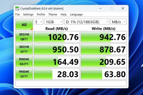 Kingston XS1000 - Teste viteză (Benchmark)