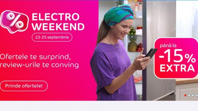 <b>Electro Weekend aduce extra reduceri pe final de săptămână la eMAG; Avem smartwatch-uri Samsung și Huawei cu 15% discount suplimentar</b>Dacă este weekend atunci înseamnă că eMAG face cinste cu extra reduceri, un final de săptămână adresat celor care aveau în plan ceva cumpărături online și care acum pot beneficia de prețuri mult mai bune. Văd că în campania 