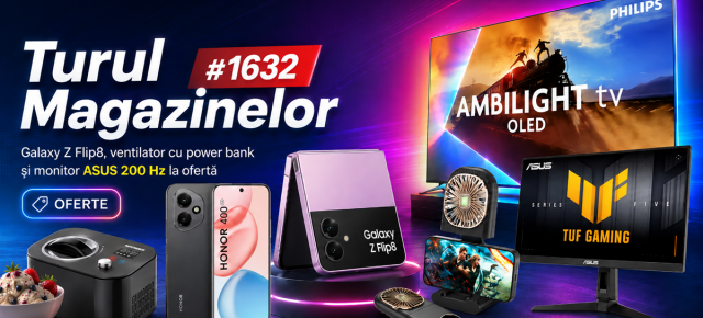 Turul Magazinelor #1632: Cel mai ieftin Galaxy Z Flip8, ventilator portabil cu power bank și monitor de 200 Hz ASUS la ofertă