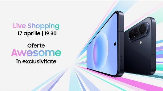 <b>Samsung dă startul reducerilor în această seară de la ora 19:30! Galaxy A57 la discount Awesome într-o nouă sesiune Live Shopping</b>Dacă așteptai o reducere mai consistentă pentru Galaxy A57 și ai amânat achiziția, în această seară ar putea fi momentul oportun pentru că Samsung ne pregătește o nouă rundă Live Shopping. Se va desfășura în intervalul orar 