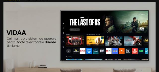 Ecosistemul VIDAA se extinde în România! Orange TV Go și Spotify ajung pe televizoarele Hisense
