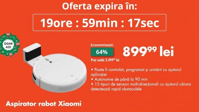 <b>OCAZIA ZILEI pe FLANCO: Aspirator robot Xiaomi Mijia Vacuum Mop 2-in-1 la doar 899 lei!</b>Avem o ofertă specială în Ajunul Crăciunului astăzi pe Flanco. Urmărind toată ziua grupurile de Facebook, am observat că mulți au hotărât să aducă tehnologia în procesul de curățenie. Astăzi aveți această ocazie. Produsul vedetă de astăzi este aspiratorul