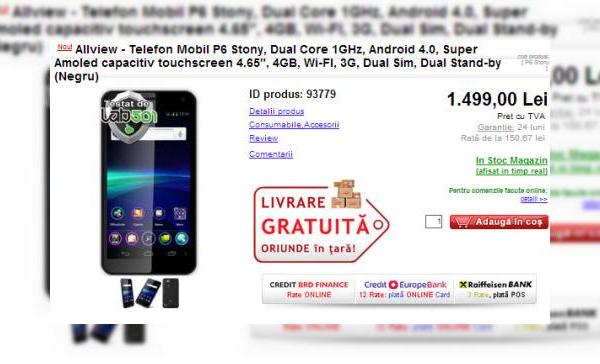 Allview P6 Stony disponibil la evoMAG.ro; Iată prețul acestui "Galaxy Nexus românesc cu dual SIM"