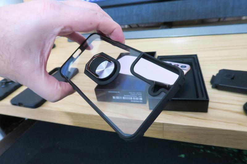 Husă CUBZ Hybrid Ring Kickstand Acrylic Black/Silver - Samsung Galaxy S22+: Samsung-Galaxy-S22-Plus_028.JPG