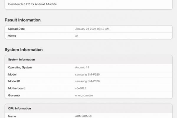 Samsung Galaxy Tab S6 Lite (2024) - Certificări / scăpări
