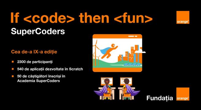<b>Copiii devin tot mai pasionaţi de programare: 540 de animaţii au fost înscrise în Competiţia Naţională Orange SuperCoders</b>Am ajuns şi la ediţia cu numărul 9 a SuperCoders în 2022, proiectul celor de la Orange România care aduce la îndemâna celor mici programarea, coding-ul. Azi avem cifre cu privire la ediţia de anul trecut, pregătindu-ne de cea din 2023

