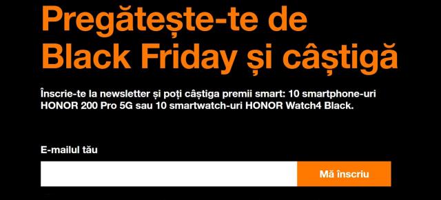 Orange și Honor te premiază de Black Friday 2024! Iată cum poți câștiga smartphone-uri și smartwatch-uri în cadrul unei noi campanii