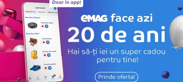 Aniversarea eMAG de 20 ani vine cu reduceri de până la 30% folosind codul eMAG20ani; Iată cele mai tari oferte!