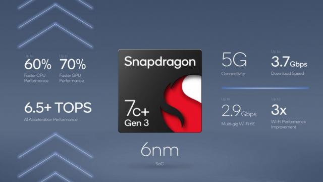 <b>Qualcomm anunță Snapdragon 7c+ Gen 3; Procesor dedicat laptopurilor cu Windows accesibile, fabricat pe un proces de 6nm</b>Pe lângă cipsetul dedicat telefoanelor de top (Snapdragon 8 Gen 1), Qualcomm a anunțat recent și două CPU-uri pentru PC-uri și laptopuri. Despre Snapdragon 8cx Gen 3 am discutat deja aici, fiind primul procesor fabricat pe un proces de 5nm dedicat PC-uri