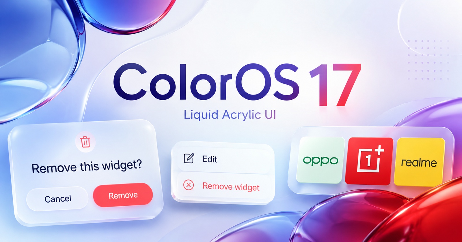 Primele elemente ColorOS 17 dezvăluite! OPPO pregătește o interfață „Liquid Acrylic” inspirată de iOS, dar fără o transparență excesivă