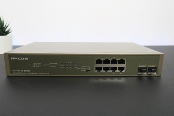 Prezentare IP-COM G1110P-8-150W - Switch Ethernet full-duplex cu 8 porturi Gigabit, pentru internet rapid pe dispozitivele tale