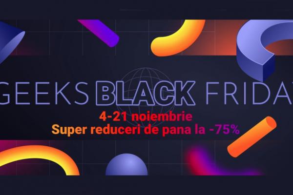 Cele mai mari reduceri din an sunt acum pe GeekMall.ro de Black Friday, discount-uri de până la 75% până pe 21 noiembrie