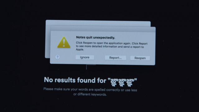 <b>Iată mesajul de un singur caracter care îţi strică iPhone-ul şi MacBook-ul</b>În vreme ce unii să chinuie să creeze viruşi sau malware nuclear, alţii au descoperit că e de ajuns un singur caracter să faci un iPhone sau MacBook să o ia razna. Problema e semnalată de către simpaticul YouTuber Unbox Therapy şi detaliată mai jos.