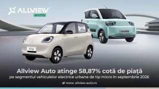 Allview Auto ajunge la 58,87% pe segmentul microcar electric; CityZEN și 4City ocupă primele două locuri