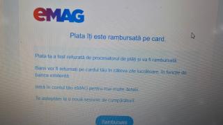 ATENȚIE! Rambursare falsă în numele eMAG: un email aparent banal trimite către o pagină care imită magazinul