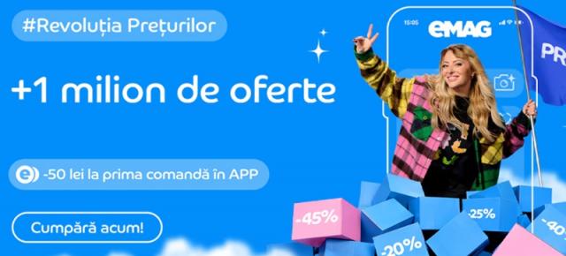 A început Revoluția Prețurilor eMAG, prima ediție pe 2026! TV uriaș OLED sau laptop cu ecran OLED? Sunt și premii la tombolă! 