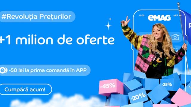 <b>A început Revoluția Prețurilor eMAG, prima ediție pe 2026! TV uriaș OLED sau laptop cu ecran OLED? Sunt și premii la tombolă! </b>eMAG a ales o zi de 13 pentru a demara o nouă campanie Revoluția Prețurilor, prima din 2026 și plină de oferte, peste 1 milion după cum indică retailerul. Cei care vor comanda pentru prima dată din aplicație au și 50 lei reducere