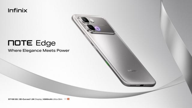 <b>Infinix Note Edge e oficial: Măsoară doar 7.2 mm, are baterie de 6500 mAh și vine cu procesor MediaTek Dimensity 7100</b>Infinix tocmai a lansat oficial modelul Note Edge, un telefon mid-range care iese în evidență în special prin grosimea sa de doar 7.2 mm. Aduce și un set solid de specificații, deși vorbim despre un model accesibil. Telefonul cântărește doar 185 de grame