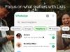 WhatsApp introduce un nou mod de organizare pentru conversații: liste personalizate