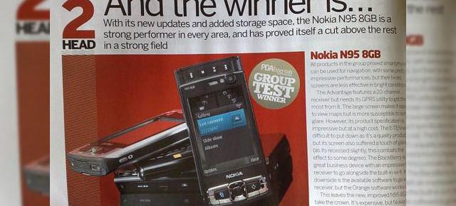 Nokia N95 8GB castiga premiul PDAE Real World si trece testele GPS