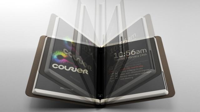 <b>Microsoft Courier, terminal cu două ecrane şi balama cu magneţi revine la viaţă printr-un brevet</b>Vedem la sfârșit de săptămână și un brevet semnat Microsoft, terminal numit Microsoft Courier ce dispune de două ecran și de o balama cu magneți. Produsul de aici se remarcă prin faptul că dispune de două panouri LCD care pot afișa în tandem imagini