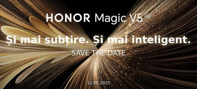 Honor Magic V5 se grăbește să ajungă în România! Pliabilul ultra-subțire vine oficial pe data de 12 august și la noi