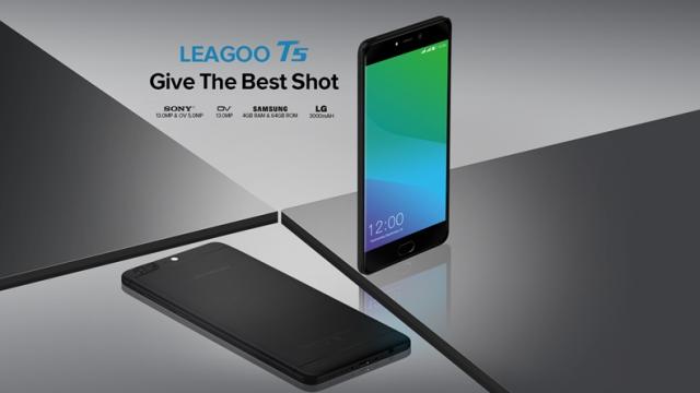 <b>Smartphone-ul Leagoo T5 poate fi rezervat la prețul de 600 lei; aduce 4 GB RAM, o cameră duală Sony și Android Nougat!</b>Leagoo T5 este numele unui nou smartphone din portofoliul companiei chineze, model ce aduce dotări atractive în raport cu prețul de comercializare. De astăzi se dă și startul unui program de rezervare prin care cei interesați vor primi un voucher 