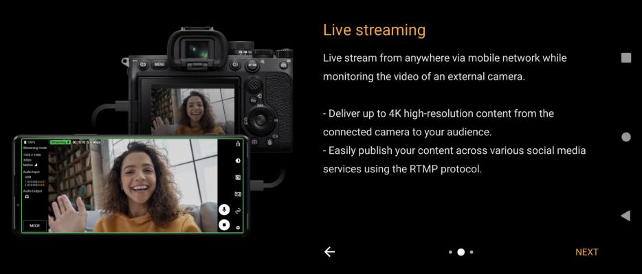 Screenshots interfață grafică Sony Xperia 1 V