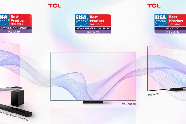 TCL a bifat cinci trofee în ediția 2025–2026 a competiției EISA, cu patru modele TV și un soundbar