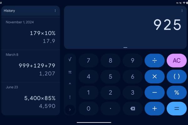 Google Calculator cu Material 3 Expressive
