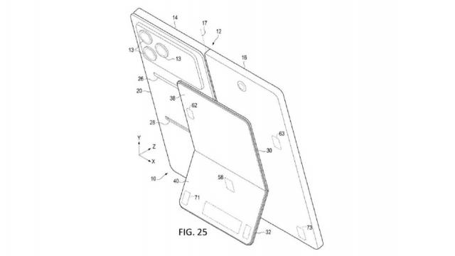 <b>Pregătește Microsoft o revenire pe piața mobile? Compania a patentat un stand pentru un telefon pliabil tip carte</b>Microsoft a depus pe 23 aprilie 2025 un brevet foarte interesant pentru un dispozitiv pliabil, denumit „Kickstand for Opening Foldable Computing Device”. E vorba despre un smartphone pliabil, cu kickstand atașat, similar cu cel inclus pe tabletele
