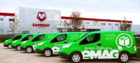 eMAG lansează serviciul de livrare "Green Delivery" cu mașini complet electrice, alături de compania de curierat Sameday