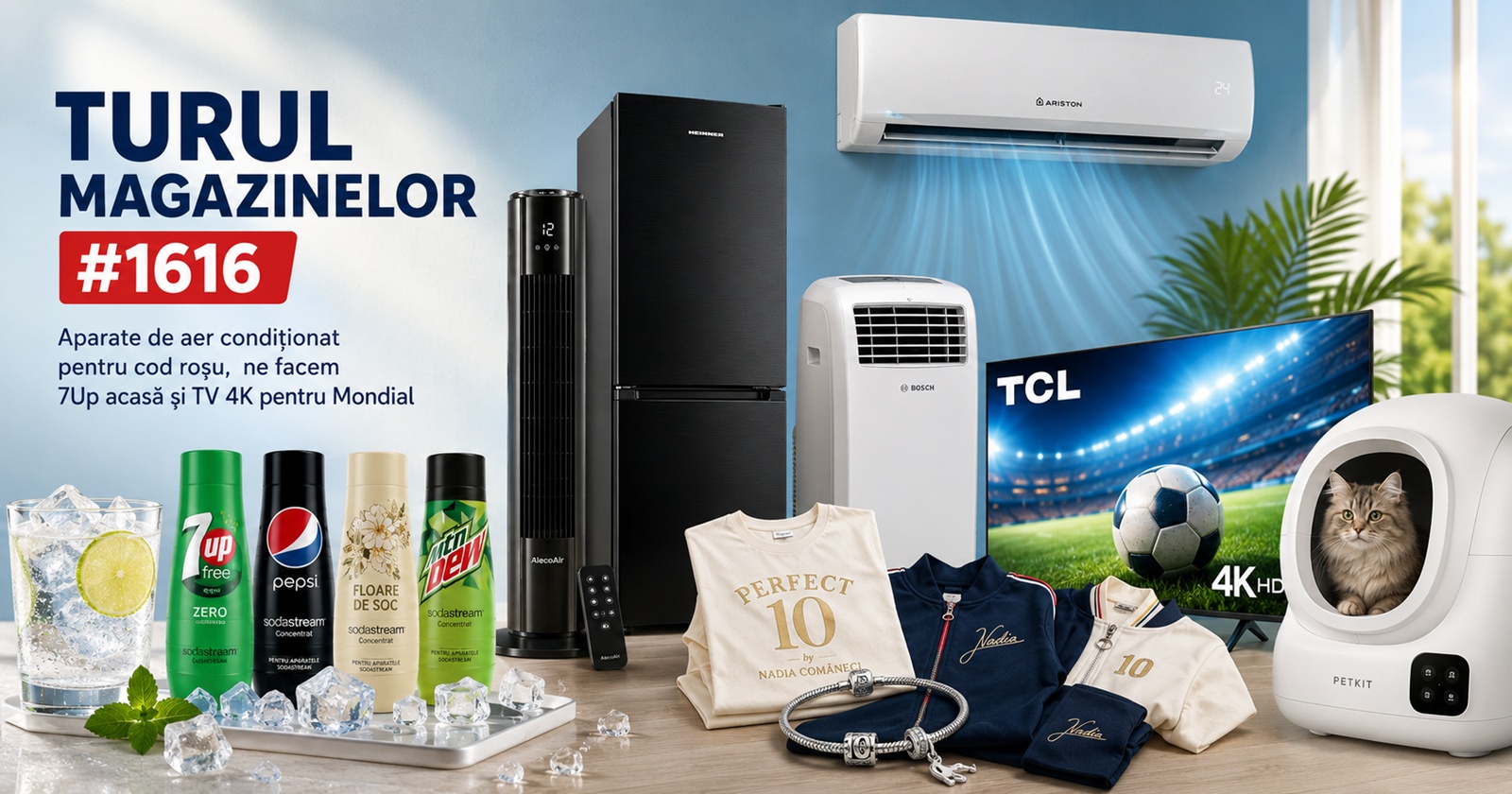 Turul Magazinelor #1616: Aparate de aer condiţionat pentru cod roşu, ne facem 7Up acasă şi TV 4K pentru Mondial