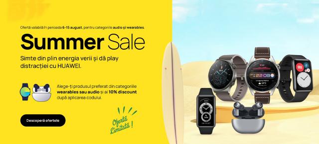 Campania Summer Sale aduce o serie de reduceri pentru smartwatch-urile și căștile de pe Huawei Store