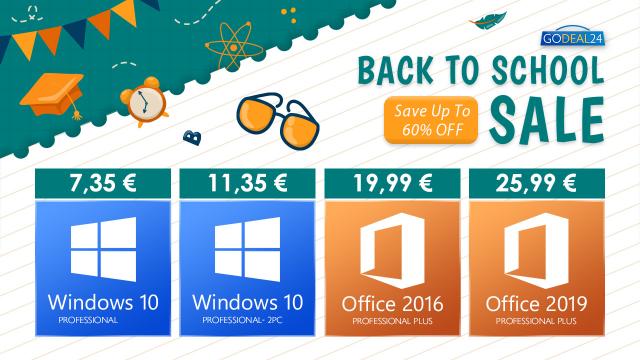 <b>(P) Promoția "Back to School" demarată de GoDeal24 îți aduce o licență Windows 10 Pro la doar 5.67 euro (bundle)</b>Pentru unii finalul verii marchează și startul pregătirii pentru școală, de această dată o școală offline, desfășurată față-în-față ca înainte de pandemie. Chiar și așa, elevii și studenții vor avea în continuare nevoie de laptop-uri 