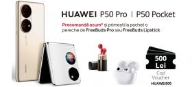 Huawei aduce în România noile telefoane P50 Pro și P50 Pocket, cu extra reducere de 500 lei și căști wireless cadou la precomandă