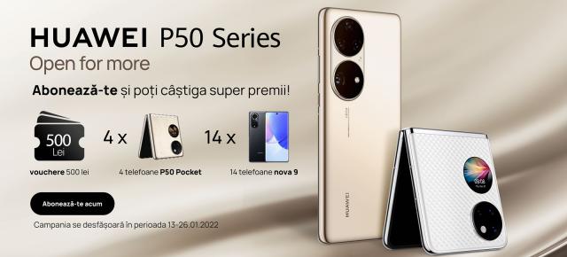 HUAWEI P50 Pro și pliabilul P50 Pocket urmează să debuteze în România! Compania demarează o campanie cu premii și surprize pentru fani