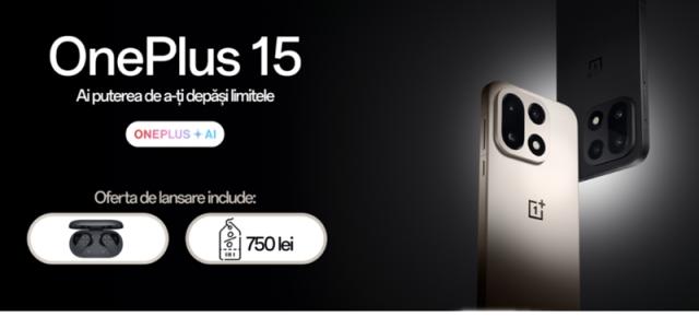 Preț și disponibilitate OnePlus 15 în România (750 lei extra reducere + căști cadou)