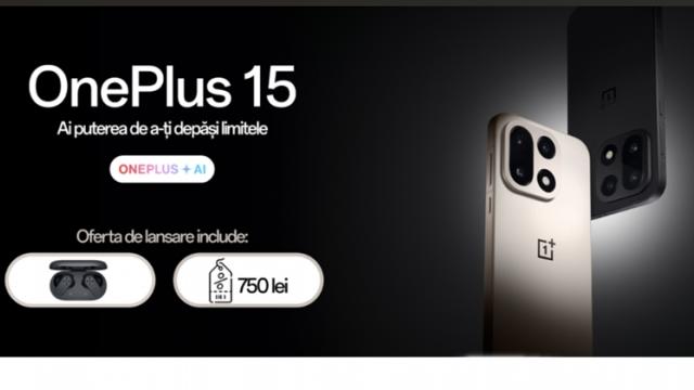 <b>Preț și disponibilitate OnePlus 15 în România (750 lei extra reducere + căști cadou)</b>Finalul de toamnă aduce roade bogate, iar în coșul cu bunătăți îl avem și pe OnePlus 15 care de astăzi este disponibil oficial pe piața locală. Tocmai ce s-a lansat, este disponibil în România și noi aflăm din tabelul Preț și Disponibilitate