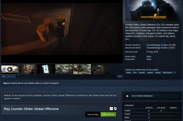 CS GO: Steam Store