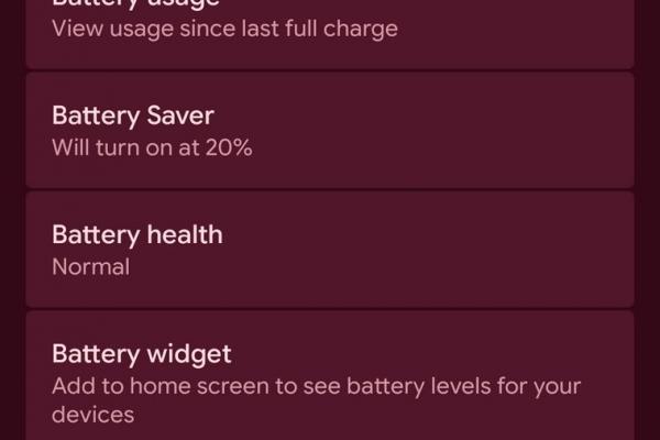 Google Pixel 10a - Screenshots baterie