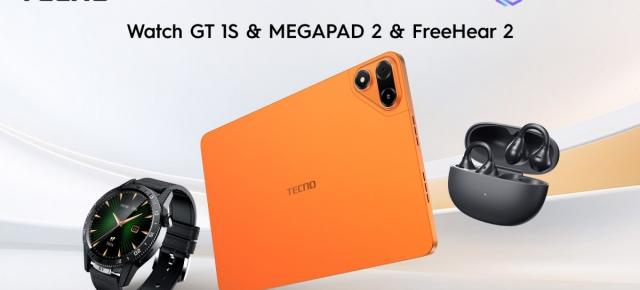 MWC 2026: Tecno își extinde ecosistemul! Lansează tableta MEGAPAD 2, smartwatch-ul GT 1S, căștile FreeHear 2