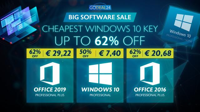 <b>(P) GoDeal24 are cele mai tari oferte la licențe software: Windows 10 Pro la doar 6.06 euro!</b>Astăzi avem parte de o nouă rundă de reduceri pe site-ul GoDeal24.com, retailer specializat în comercializarea de licențe software Microsoft. Cea mai interesantă ofertă este clar cea prin care puteți achiziționa 