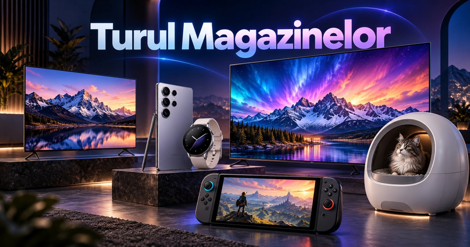 Turul Magazinelor #1644: TV 4K QLED sub 1100 lei, preț bun la S26 Ultra, litieră smart de top