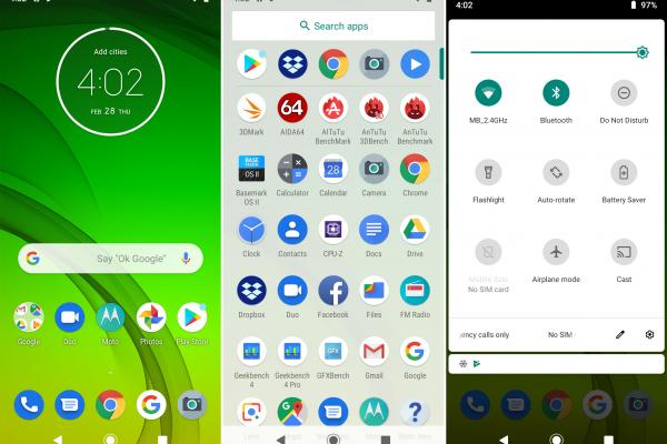 Interfață grafică Motorola Moto G7 Power (capturi de ecran)
