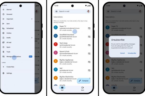 A început distribuirea funcției „Manage subscriptions” în Gmail; apare treptat pe Android, iOS și web