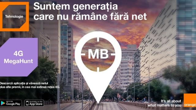 <b>Orange își invită clienții la vânătoarea de premii 4G MegaHunt; avem o aplicație AR în care putem câștiga trafic de date și vouchere de 10 euro!</b>Dacă sunteți abonat sau utilizator pre-pay Orange și vă faceați griji că traficul de internet este pe terminate, avem astăzi o veste bună pentru voi! Cei de la Orange România dau startul unei campanii speciale numită 4G MegaHunt prin care aveți ocazia