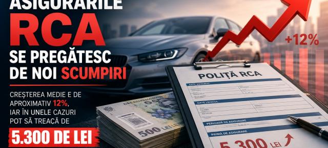Asigurările RCA se pregătesc de noi scumpiri - creșterea medie e de aproximativ 12%, iar în unele cazuri pot să treacă de 5.300 de lei