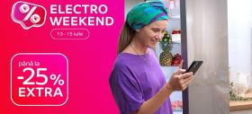 Electro Weekend revine la eMAG! Smartphone-uri, laptopuri, televizoare, electrocasnice, toate cu până la 25% extra discount în perioada 13-15 iulie